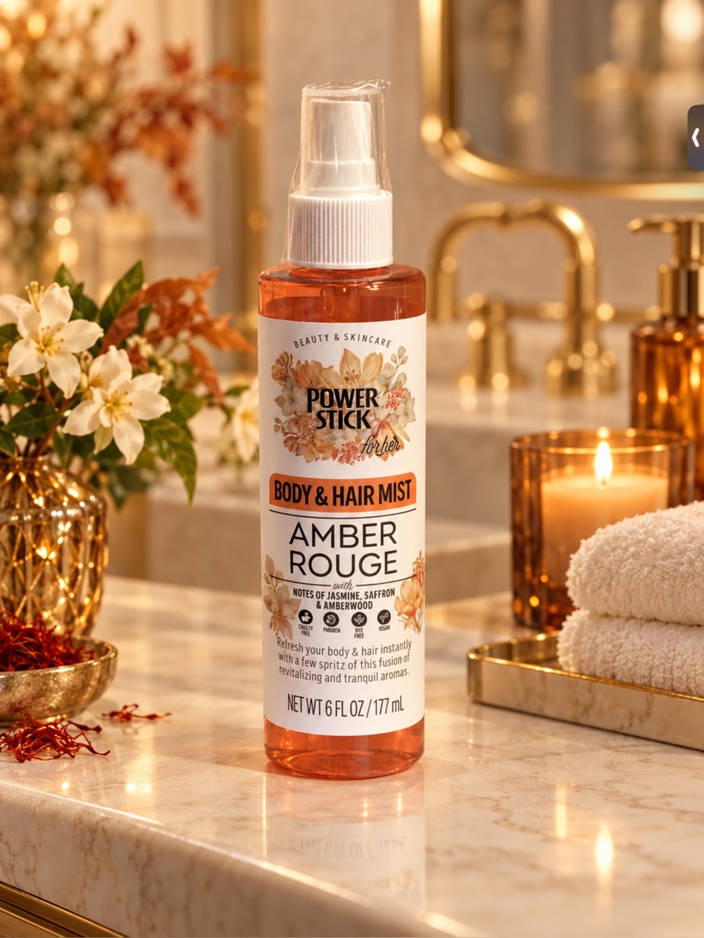 Amber Rouge Body & Hair Mist - Amber Scent (6 fl oz)